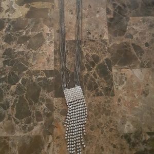 Dystrict LA Long Rhinestone Tassel Necklace